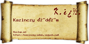 Kazinczy Ádám névjegykártya