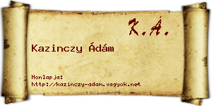Kazinczy Ádám névjegykártya