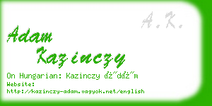 adam kazinczy business card